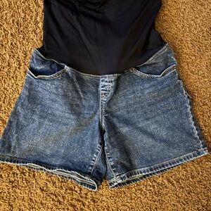Pregnancy Classic Blue Denim Women's Shorts